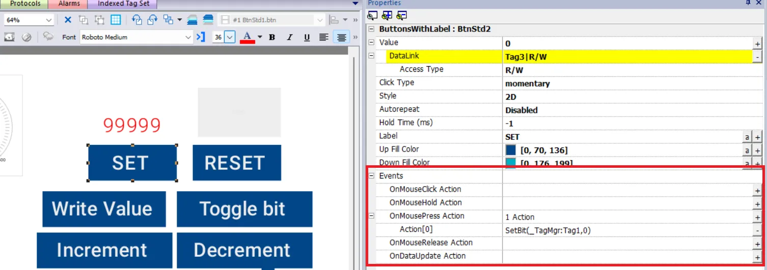 ABB HMI Events And Action In Abb Panel Builder