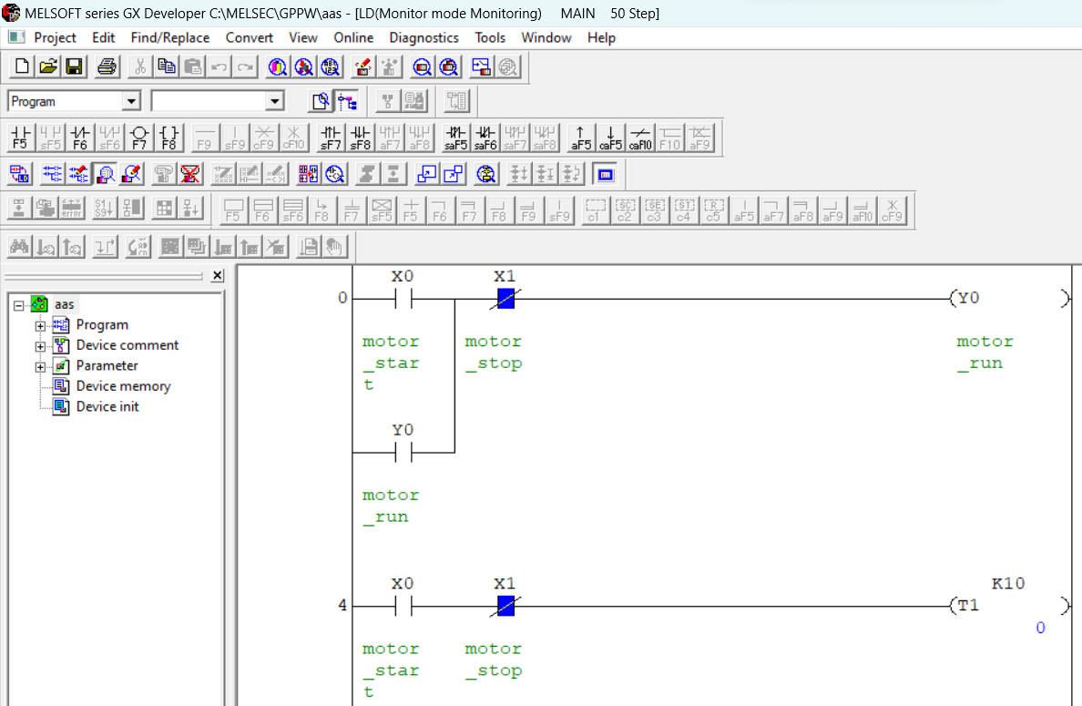 how to create project in a Mitsubishi Gx Developer