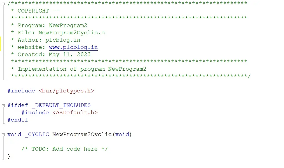 br automation c program layout