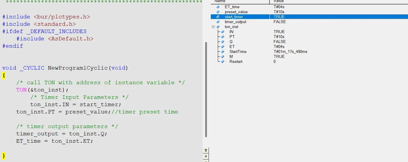 br automation studio timer program in c