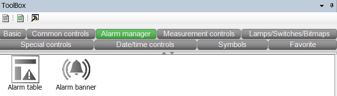 alarm table in visualization