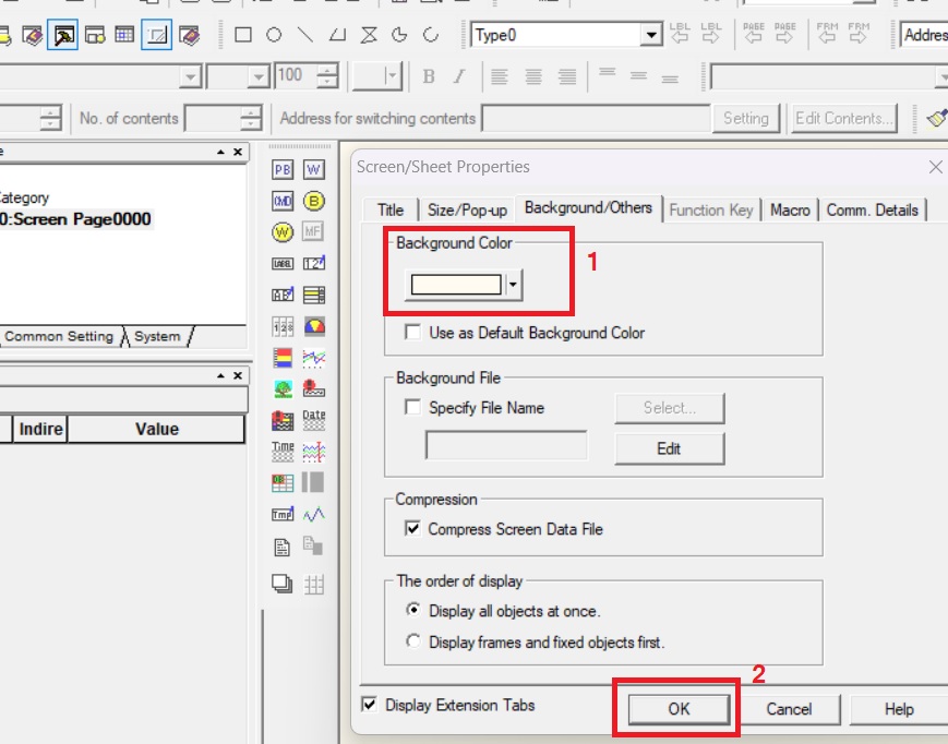 Change Color Of Omron HMI Screen Using CX-DESIGNER