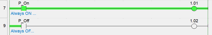 Omron PLC Always ON Flag and Always OFF Flag