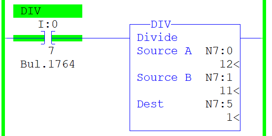 rslogix 500 Divide Instructions