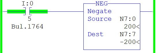 rslogix 500 Negate instrucntion Instructions