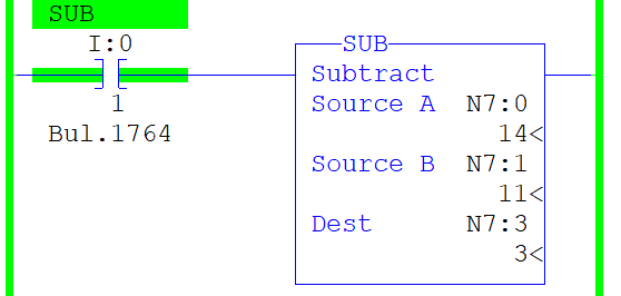 rslogix 500 Subtract Instructions 