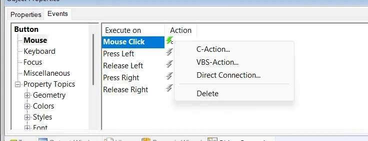 what is wincc scada Events and Actions – Detect and Handle User Input
